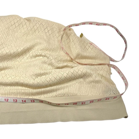 Torrid Womens Size 4 Pointelle Cream Pullover Top Tie Neck Sweater Open Knit - Picture 9 of 11